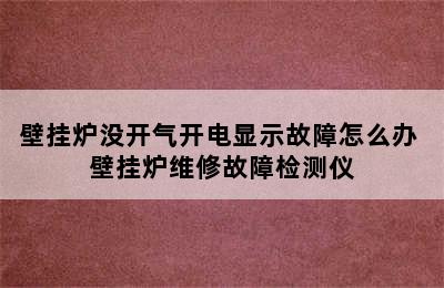 壁挂炉没开气开电显示故障怎么办 壁挂炉维修故障检测仪